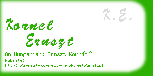 kornel ernszt business card